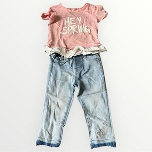 Jessica Simpson 18 month 'Hey Spring'‎ Top and Blue Jeans Set